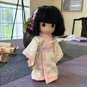 Precious Moments Doll in Pink and Cream Kimono